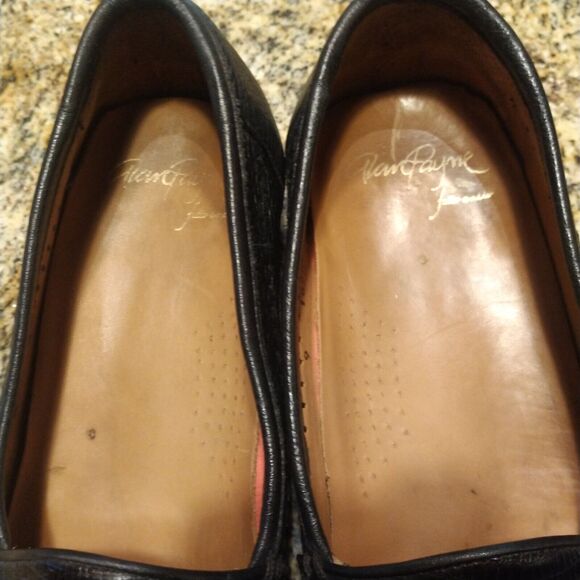 Alan Payne Black Bergamo Deerskin & Lizard Loafers Antique Sz 9 A main image 8